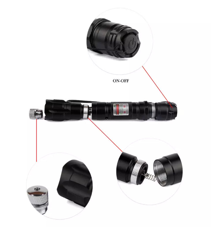 Skanto | Wiederaufladbarer grüner Laserpointer mit großer Reichweite und Taschenlampe