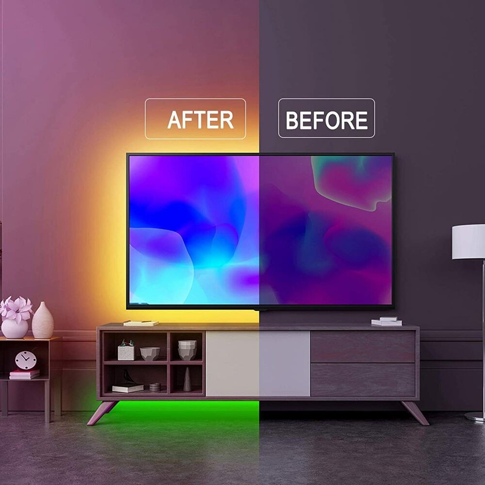 Skanto | LED-Lichtleiste, 30 m, 15 m, Musik-Synchronisation, Bluetooth, 5050, RGB-Ambientebeleuchtung mit Fernbedienung