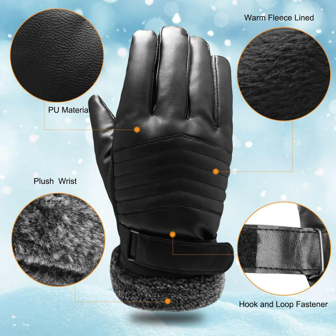 Skanto | -30℃ Wasserdichte, Warme Leder-Skihandschuhe für den Winter | Touchscreen-kompatibel