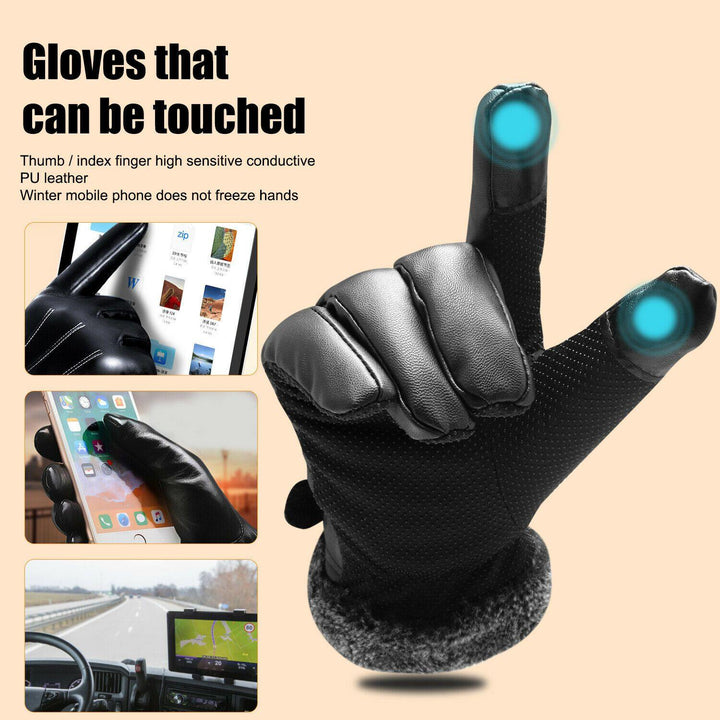 Skanto | -30℃ Wasserdichte, Warme Leder-Skihandschuhe für den Winter | Touchscreen-kompatibel
