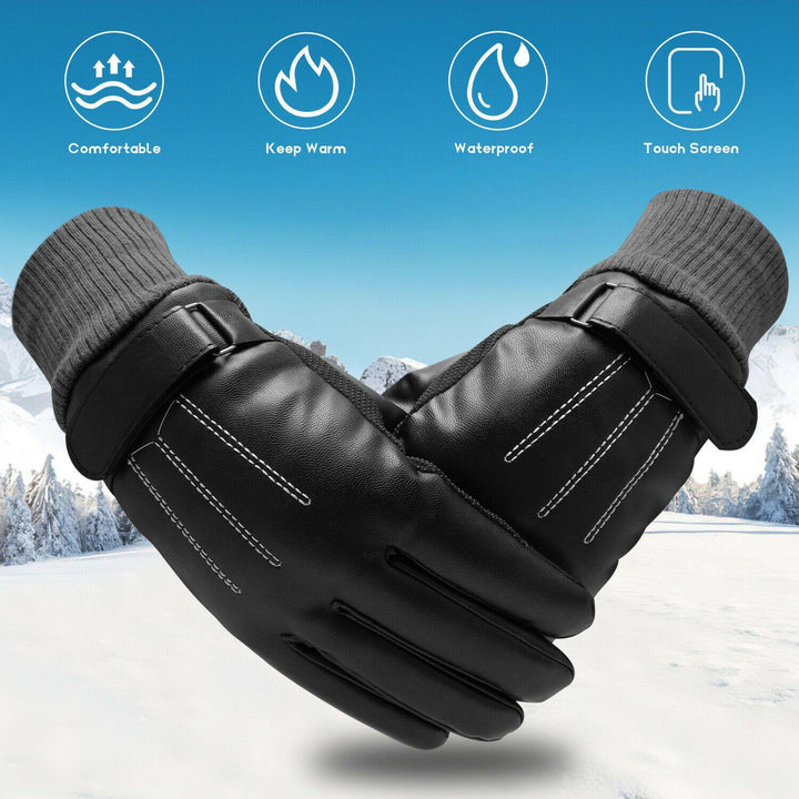Skanto | -30℃ Wasserdichte, Warme Leder-Skihandschuhe für den Winter | Touchscreen-kompatibel