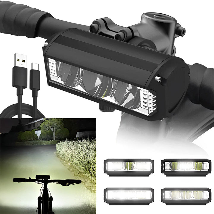 Skanto | Ultrahelle LED-Fahrradlampe mit einstellbarer Helligkeit | Wasserdichte Multi-Modus-Fahrradlampe für Nachtfahrten und Sicherheit