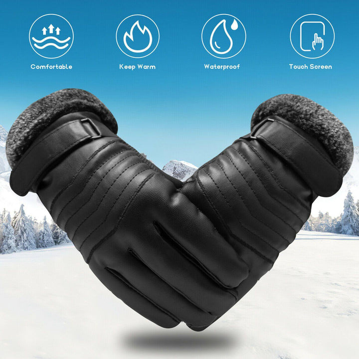 Skanto | -30℃ Wasserdichte, Warme Leder-Skihandschuhe für den Winter | Touchscreen-kompatibel
