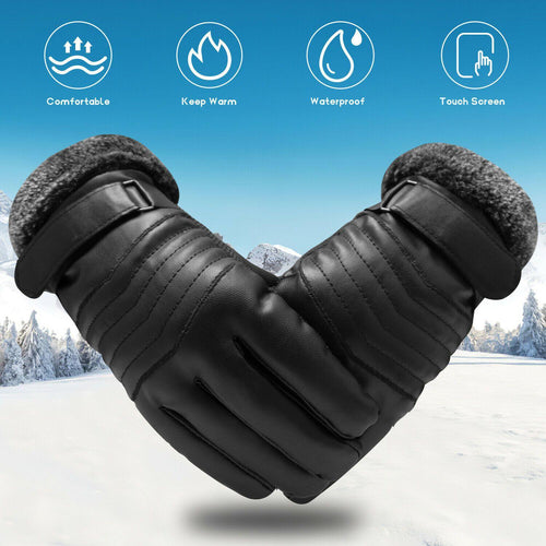 Skanto | -30℃ Wasserdichte, Warme Leder-Skihandschuhe für den Winter | Touchscreen-kompatibel