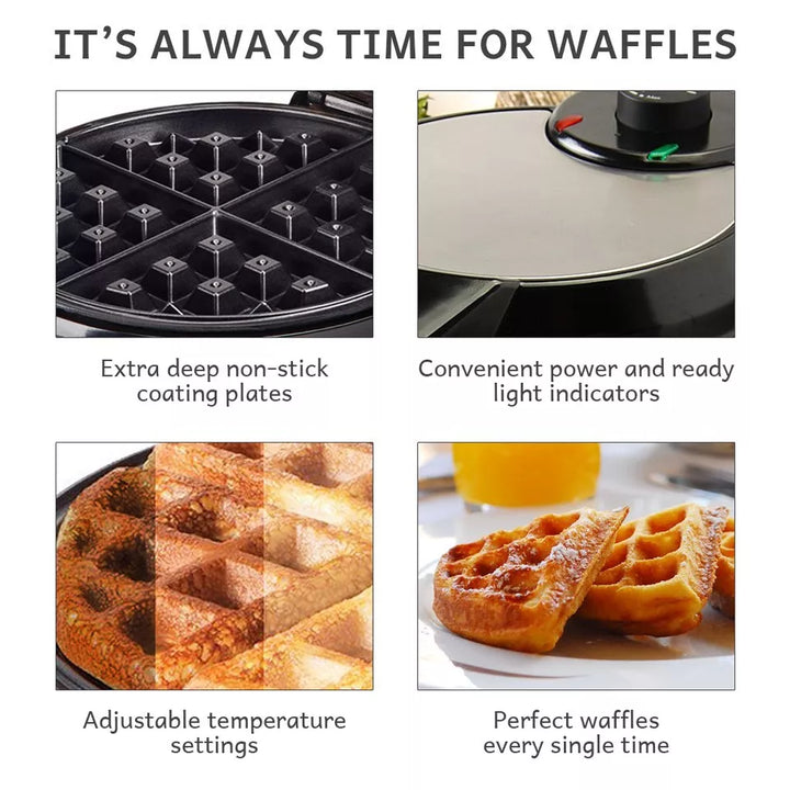 Skanto | Tiefes Waffeleisen | Antihaftbeschichtet, einstellbare Temperatur & kompaktes Design für hausgemachte belgische Waffeln