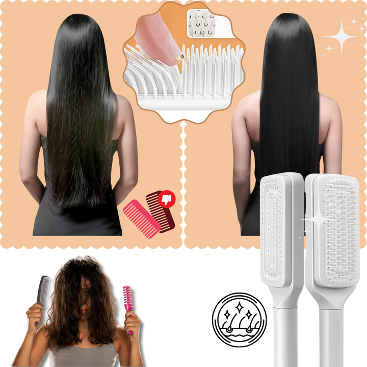 Selbstreinigende Haarbürste mit Kopfhautmassage