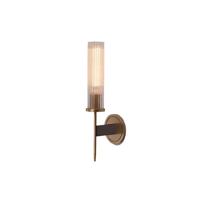 Skanto | Möni | Moderne Wandleuchte mit geripptem Glas und Messing-Finish