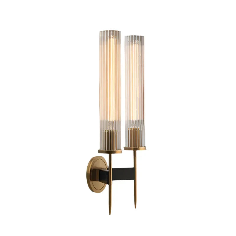 Skanto | Möni | Moderne Wandleuchte mit geripptem Glas und Messing-Finish