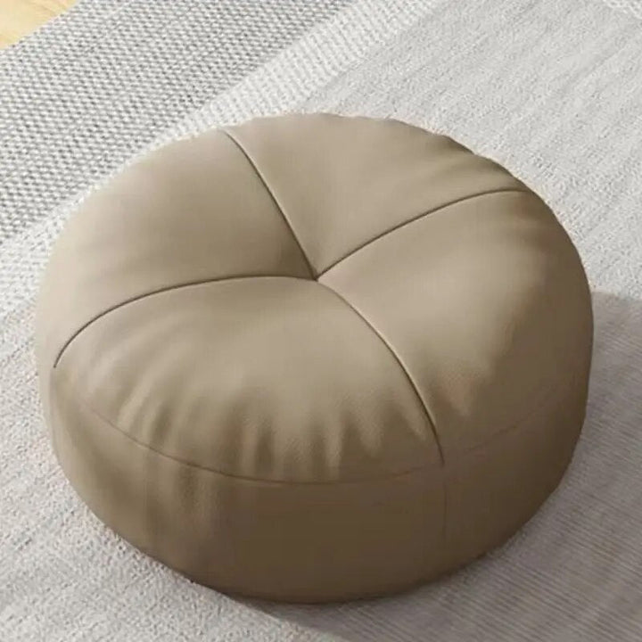 Skanto | Zen Kissen – Rundes japanisches Bodenkissen aus Nappaleder, Tatami-Stil
