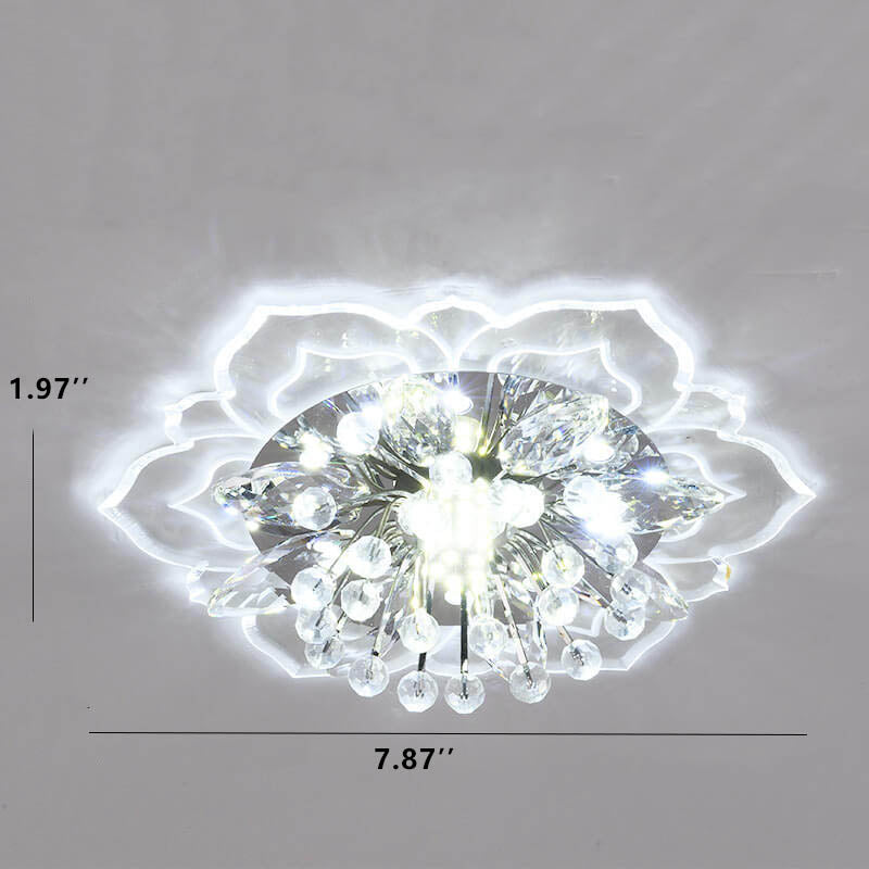 Skanto | GlowPetal LED-Kristall-Deckenleuchte | Blumenförmig | Modernes Design | Energiesparend | Dekorative Beleuchtung