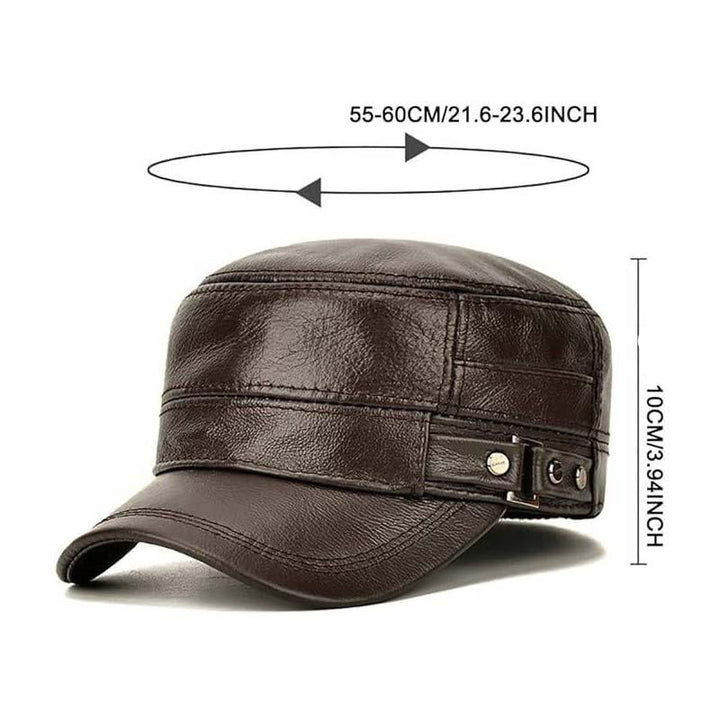 Skanto | Neue Herren Wintermütze mit Lammfell-Ohrenschutz und flacher Krempe