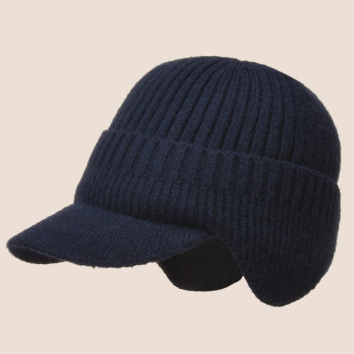 Skanto | Elastische, warme Ohrenschutz-Strickmütze für Outdoor-Fahrten