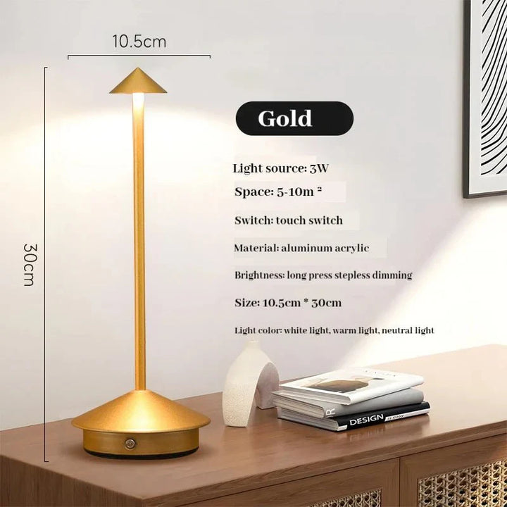 Skanto | Elegante wiederaufladbare Metall-Tischlampe