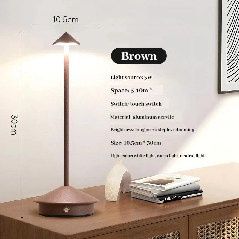 Skanto | Elegante wiederaufladbare Metall-Tischlampe