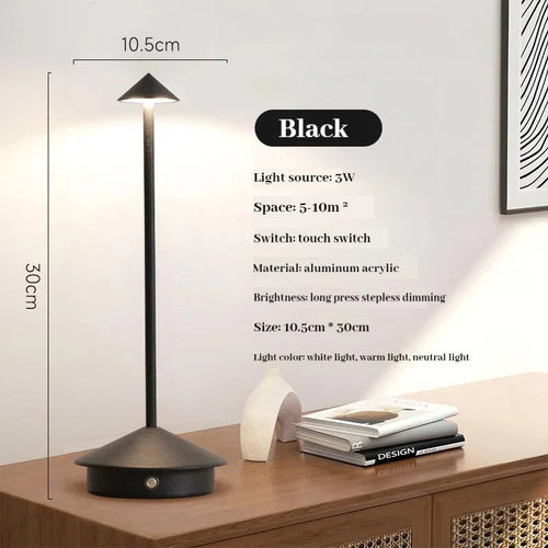 Skanto | Elegante wiederaufladbare Metall-Tischlampe