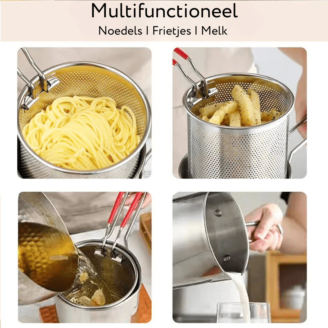Skanto | Snack Pot – Edelstahl-Fritteuse für knusprige Snacks & ölsparendes Kochen