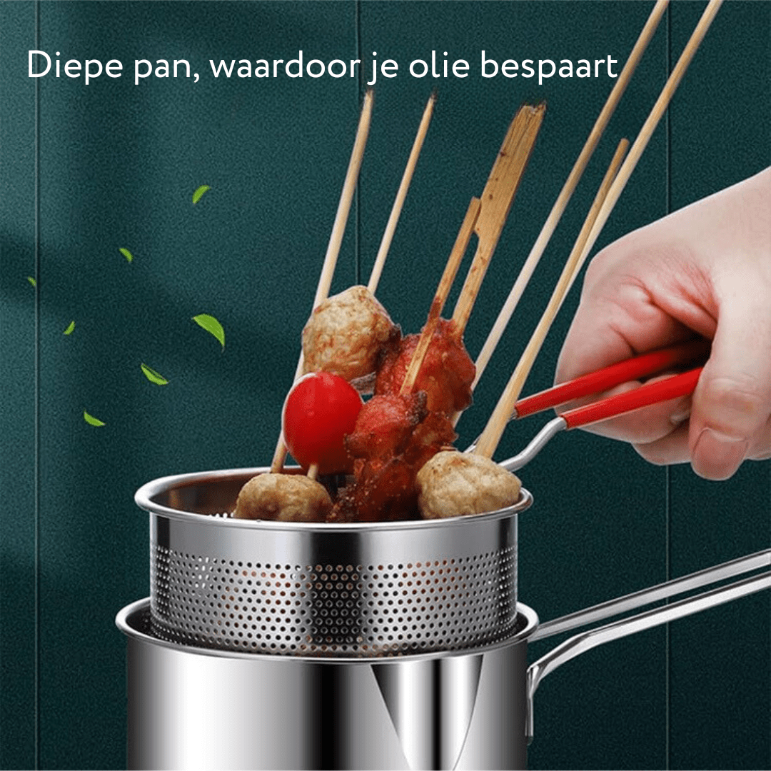 Skanto | Snack Pot – Edelstahl-Fritteuse für knusprige Snacks & ölsparendes Kochen