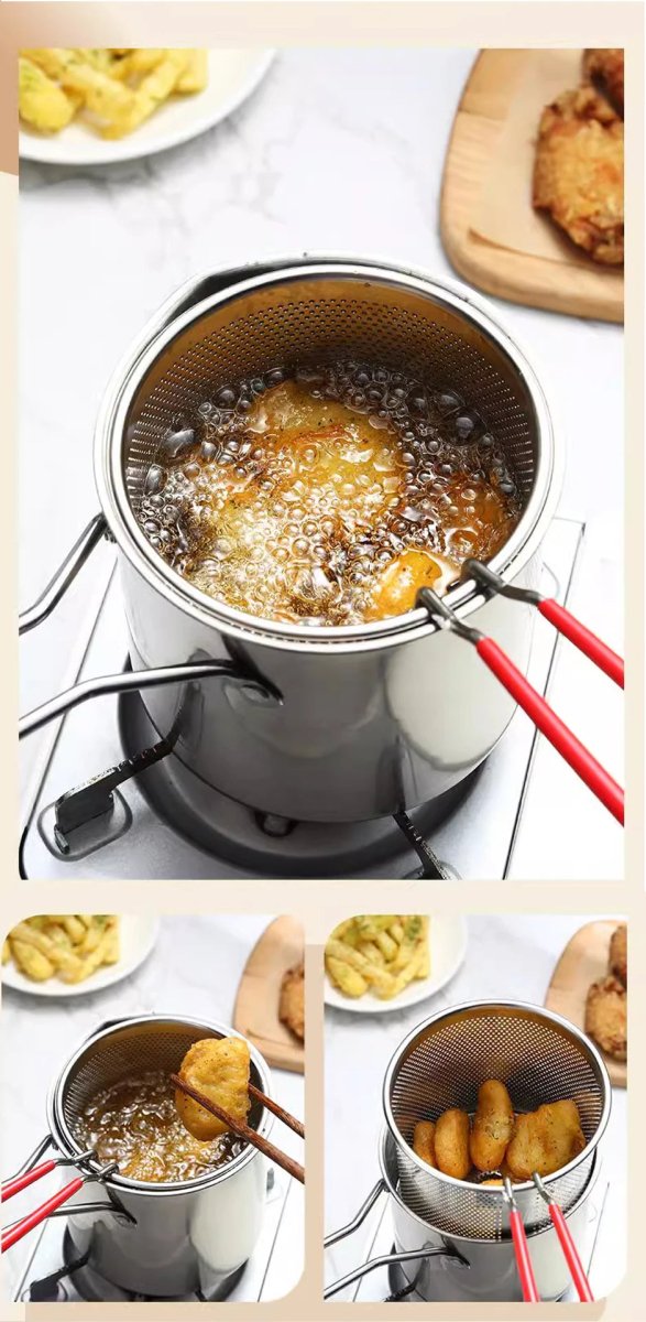 Skanto | Snack Pot – Edelstahl-Fritteuse für knusprige Snacks & ölsparendes Kochen