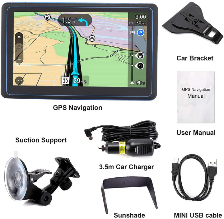 Skanto | 7" GPS-Navigationssystem | Aktualisiert mit Echtzeit-Verkehrsinformationen & vorinstallierten UK- & EU-Karten für PKW & LKW