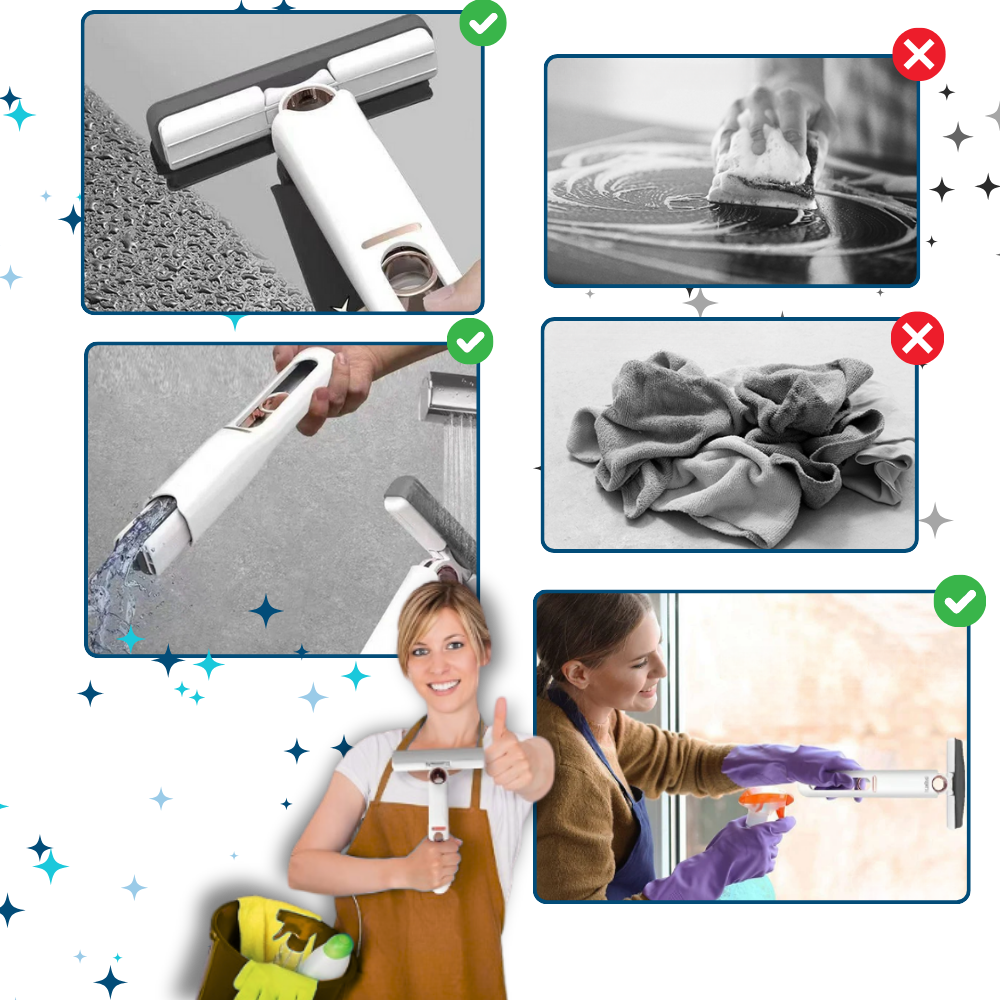 Selbstklebender Wischmopp mit Schwenkkopf