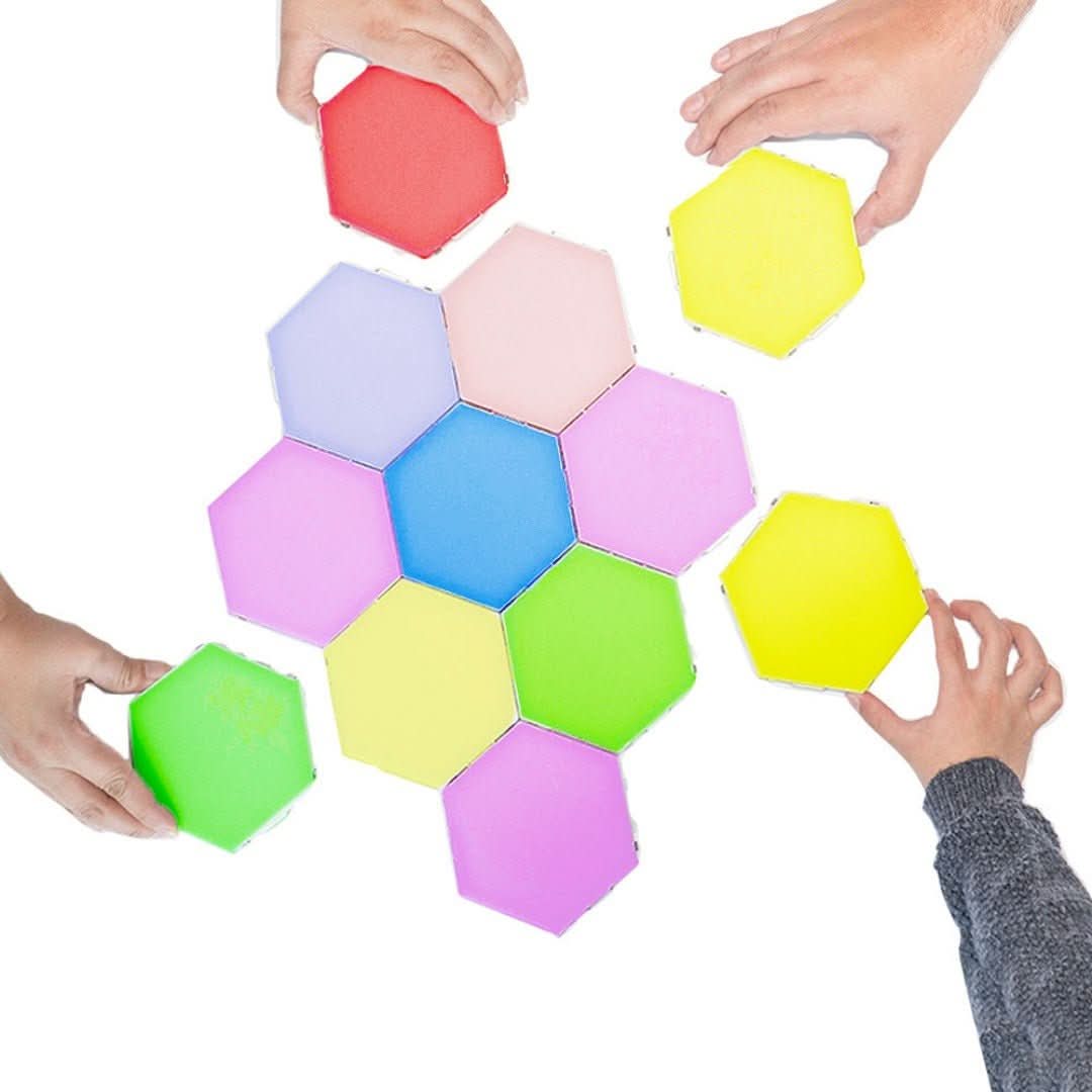 Skanto | Interaktive hexagonale LED-Paneele mit RGB-Farbsteuerung und Musik-Synchronisation