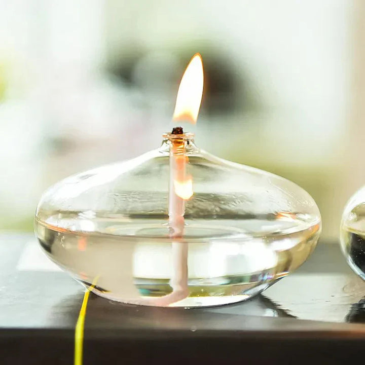 Skanto | Transparente Öllampe aus Glas als Kerzenständer