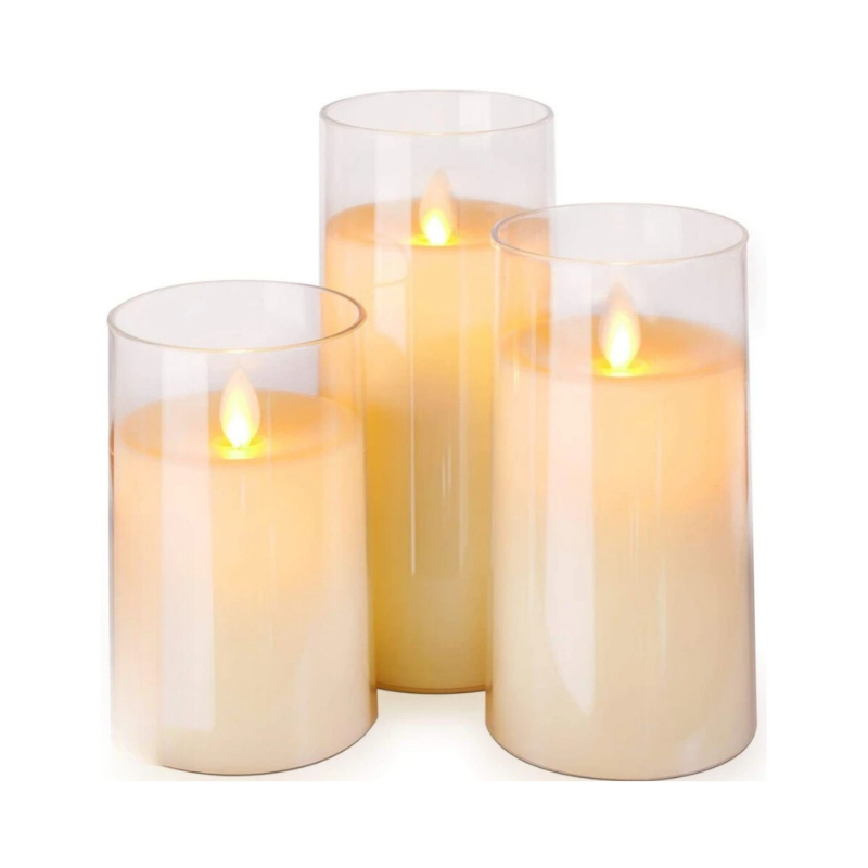 Skanto | LED-Ambient-Kerzenlichter | Realistische Flammenaura, anpassbare Helligkeit & Timer-Einstellungen für Heimdekoration und Veranstaltungen
