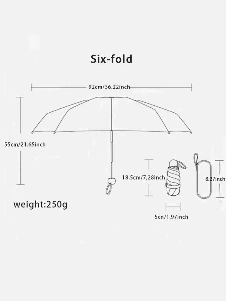 Skanto | Reise-Regenschirm Kompakt Leicht Tragbar UK Stark Wasserdicht Faltregenschirm mit 6 verstärkten Rippen