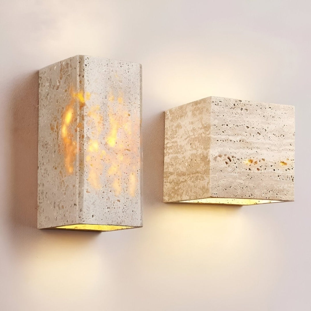 Skanto | Travertin-Wandlampe für eine warme und elegante Atmosphäre