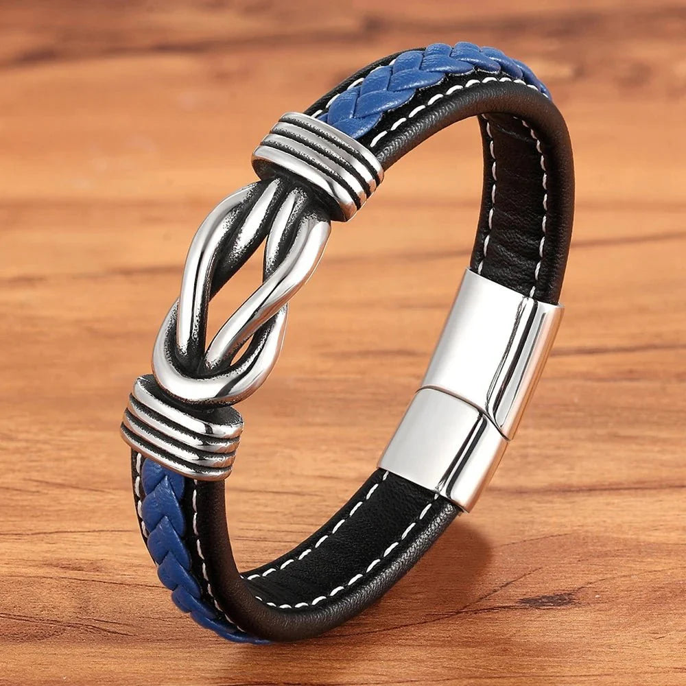 Skanto | Unisex Ewiger Liebesknoten-Lederarmband