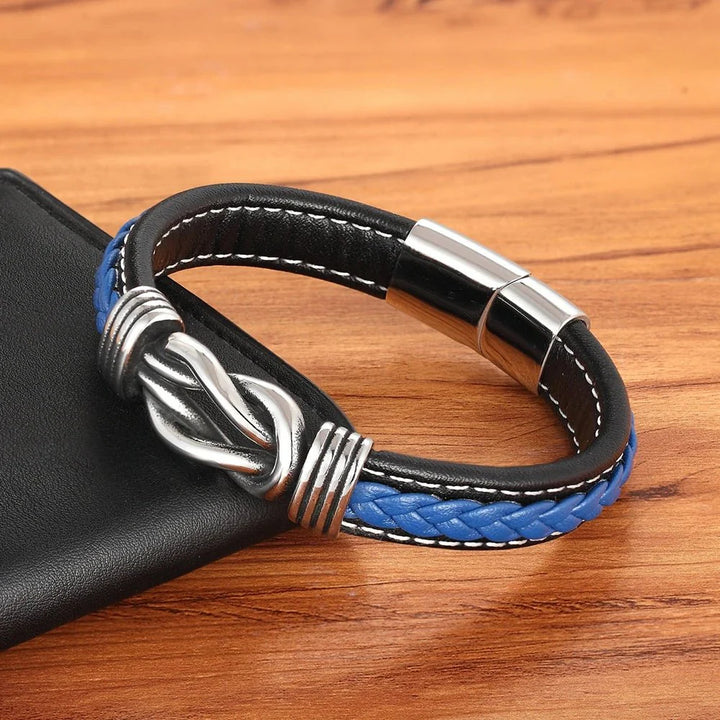 Skanto | Unisex Ewiger Liebesknoten-Lederarmband