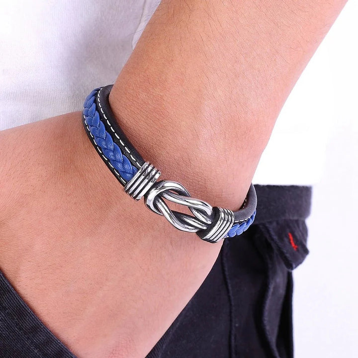 Skanto | Unisex Ewiger Liebesknoten-Lederarmband
