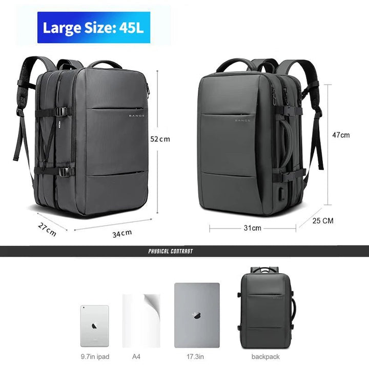 Skanto | URBANFORM Business Rucksack – Erweiterbar, wasserdicht, USB-Ladeanschluss & 17.3" Laptopfach
