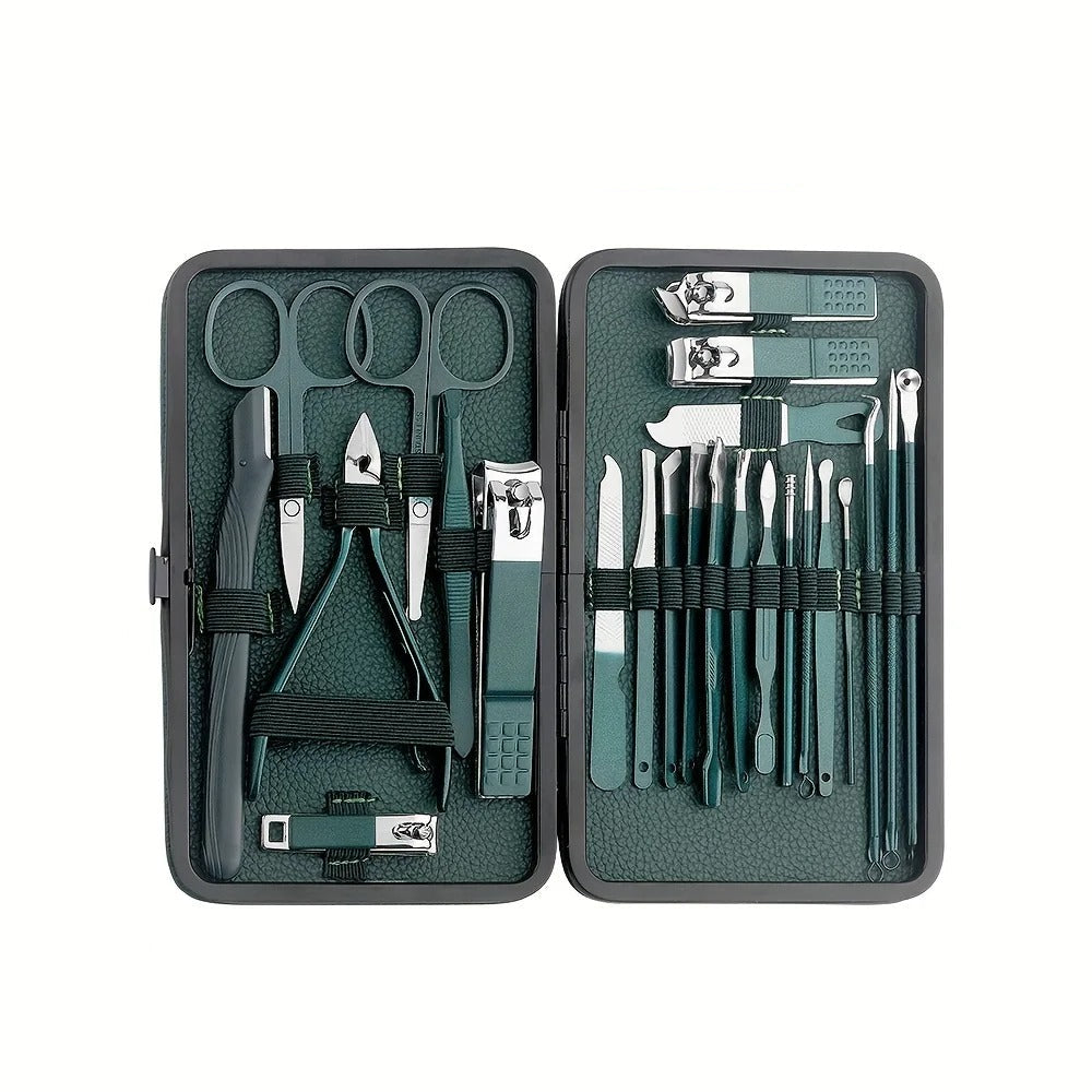 Skanto | Pflegeset aus Edelstahl | 7-, 13- oder 24-teiliges Set für Maniküre & Pediküre zu Hause oder auf Reisen