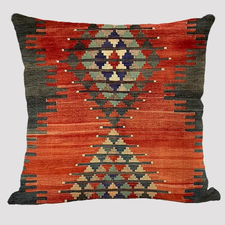 Skanto | BohoLoom Mehrfarbiger Leinen-Kissenbezug | Boho-Chic Design | Deko für Wohn- & Schlafzimmer