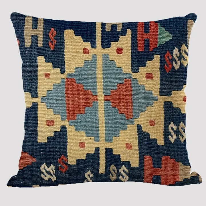 Skanto | BohoLoom Mehrfarbiger Leinen-Kissenbezug | Boho-Chic Design | Deko für Wohn- & Schlafzimmer