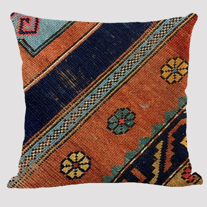 Skanto | BohoLoom Mehrfarbiger Leinen-Kissenbezug | Boho-Chic Design | Deko für Wohn- & Schlafzimmer
