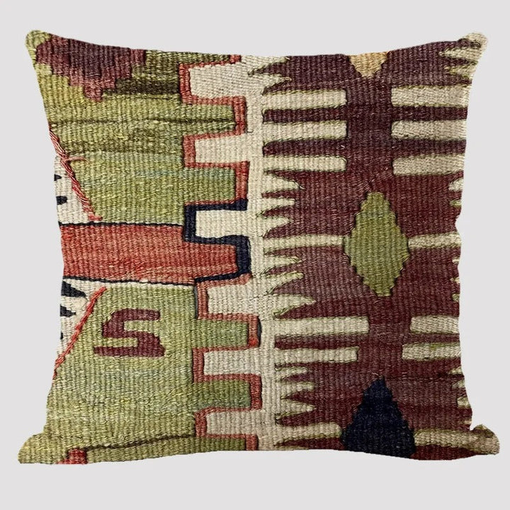Skanto | BohoLoom Mehrfarbiger Leinen-Kissenbezug | Boho-Chic Design | Deko für Wohn- & Schlafzimmer