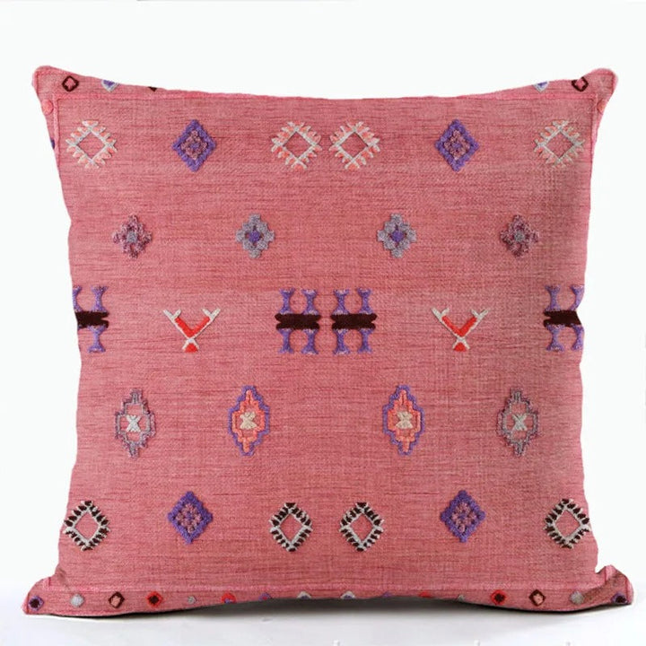 Skanto | BohoLoom Mehrfarbiger Leinen-Kissenbezug | Boho-Chic Design | Deko für Wohn- & Schlafzimmer