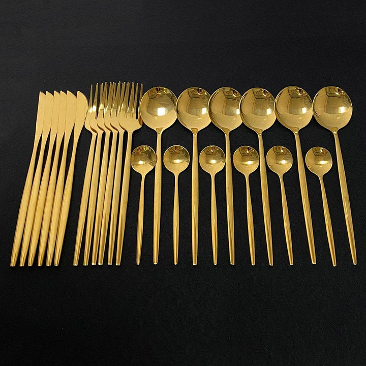 Skanto | RoyalGlimmer Gold-Besteckset – Gold-Besteckset für eine luxuriöse Tischdekoration