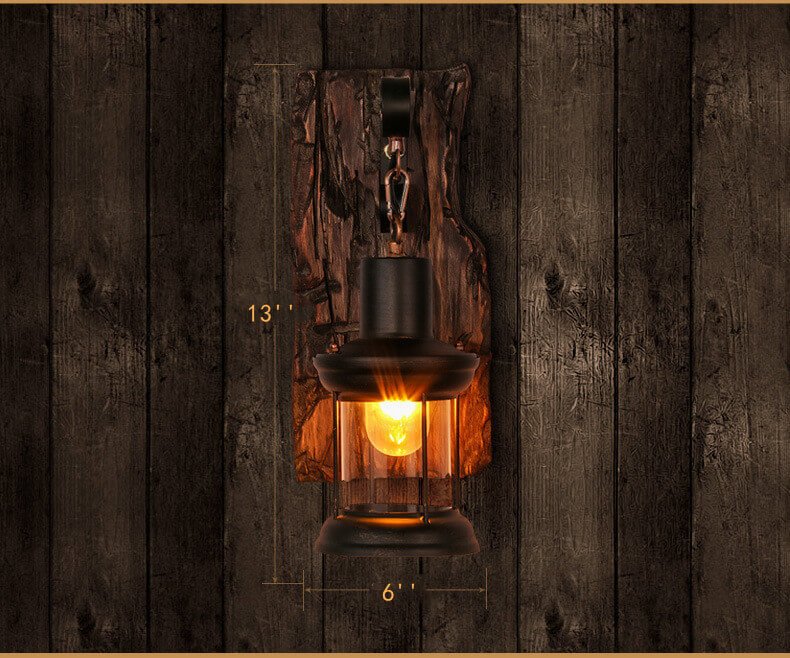 Skanto | Veritas - Wandlampe mit Holzsockel und Glasdesign