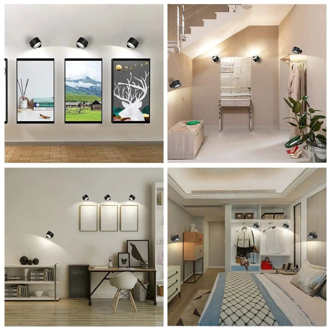 Skanto | Batteriebetriebene Wandleuchte | Wiederaufladbar, 360° verstellbar & kabellos für Schlafzimmer, Flure & Leseecken
