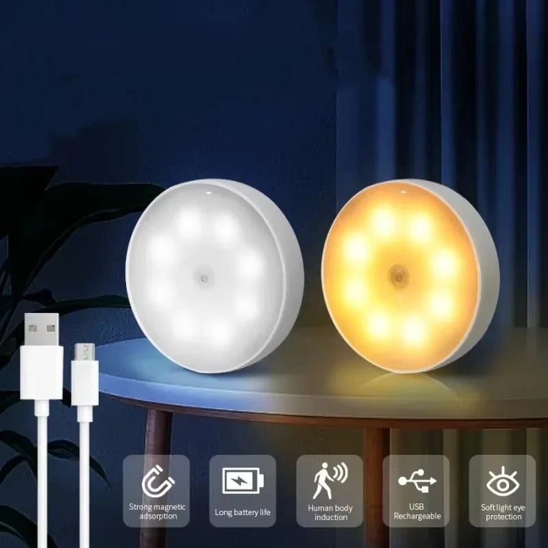Skanto | Wiederaufladbare LED-Leuchte mit Bewegungssensor | Energiesparend, USB-wiederaufladbar & Ideal für Gehwege, Treppen, Kleiderschränke & Schränke