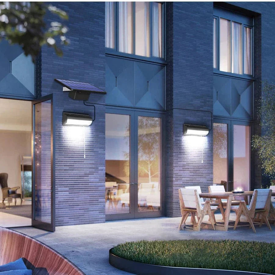 Skanto | Solar-Pendelleuchte für den Außenbereich | Doppel- oder Einzelkopf, IP65 wasserdicht & solarbetrieben für Terrassen, Scheunen und Innenräume