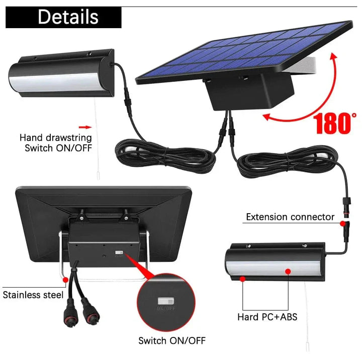 Skanto | Solar-Pendelleuchte für den Außenbereich | Doppel- oder Einzelkopf, IP65 wasserdicht & solarbetrieben für Terrassen, Scheunen und Innenräume