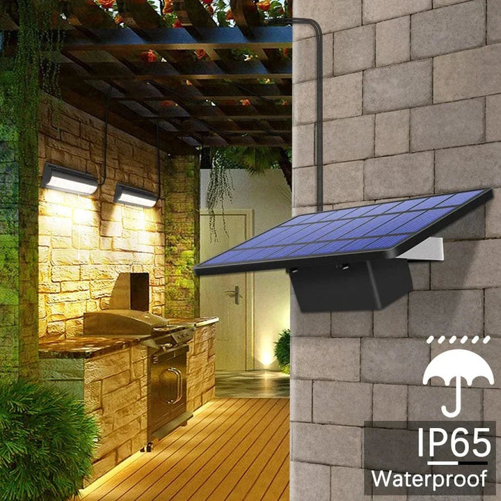 Skanto | Solar-Pendelleuchte für den Außenbereich | Doppel- oder Einzelkopf, IP65 wasserdicht & solarbetrieben für Terrassen, Scheunen und Innenräume