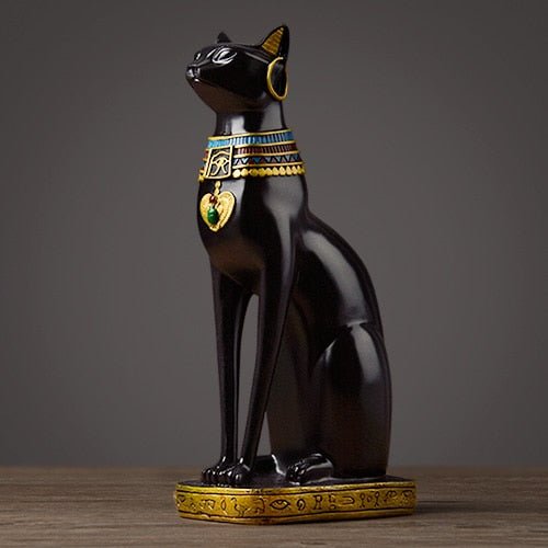 Skanto | Luxuriöse ägyptische Katzenskulptur im Vintage-Stil