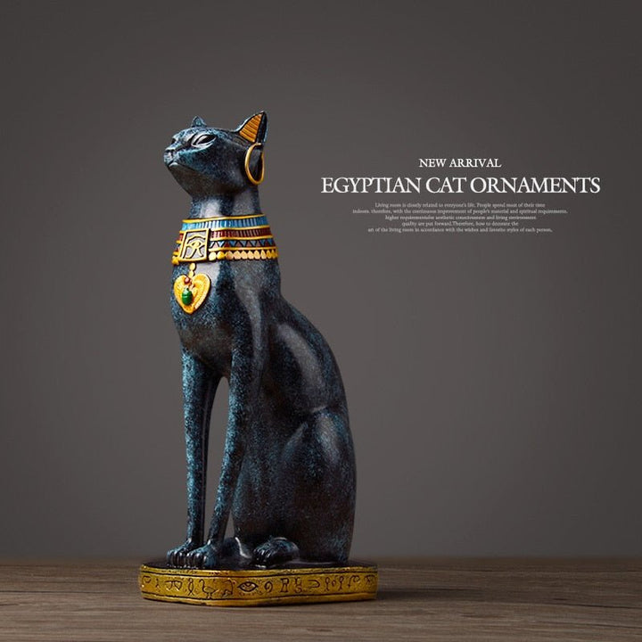 Skanto | Luxuriöse ägyptische Katzenskulptur im Vintage-Stil