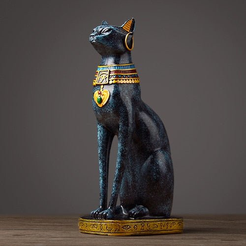Skanto | Luxuriöse ägyptische Katzenskulptur im Vintage-Stil