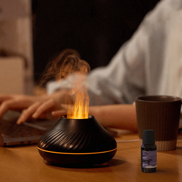 Skanto | Vulkan-Flammeneffekt-Luftbefeuchter und Aroma-Diffusor